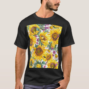 T-shirt Tournesol Vintage : Fleur Jaune Été.