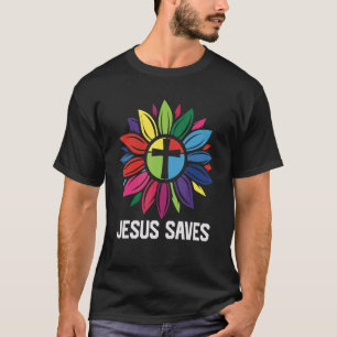T-shirt Tournesol vintage Jésus Sauve Mon Dieu Seigneur Sa