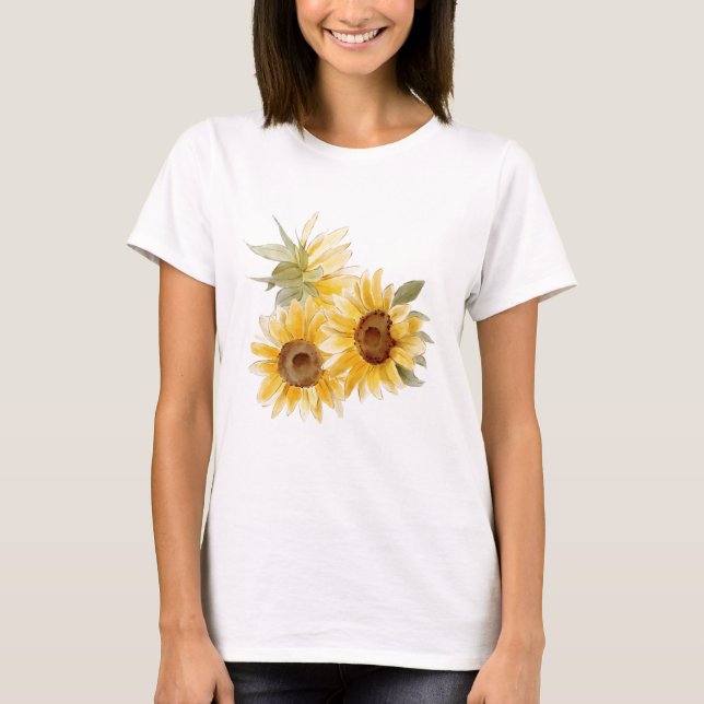 T-shirt Tournesols à l'aquarelle (Devant)