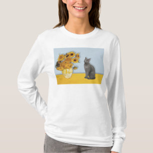 T-shirt Tournesols - chat bleu russe