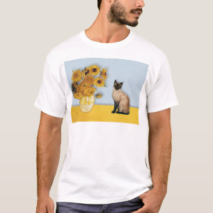 T-shirt Tournesols - Chat siamois à pointes seal