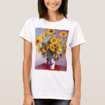 T-shirt Tournesols de Monet<br><div class="desc">Art par Claude Monet des tournesols dans un vase</div>