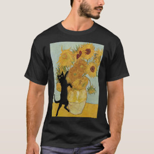 T-shirt Tournesols de Van Gogh peinture artistique de chat