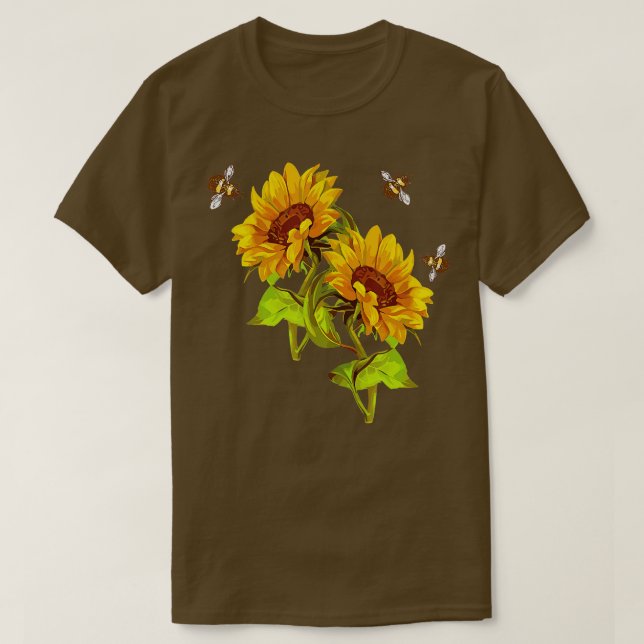 T-shirt Tournesols et abeilles Tournesol d'été Sauvez les  (Design devant)