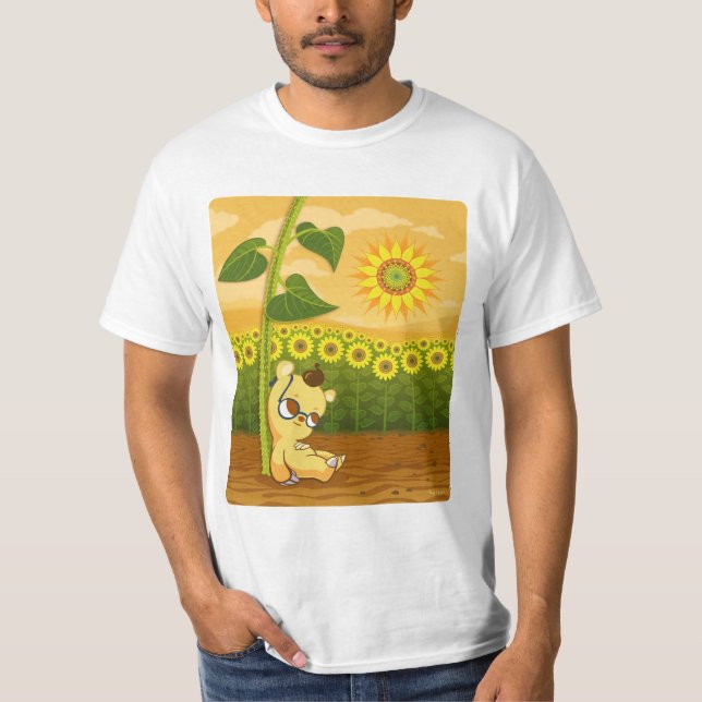 T-shirt Tournesols et ours de Kawaii (Devant)