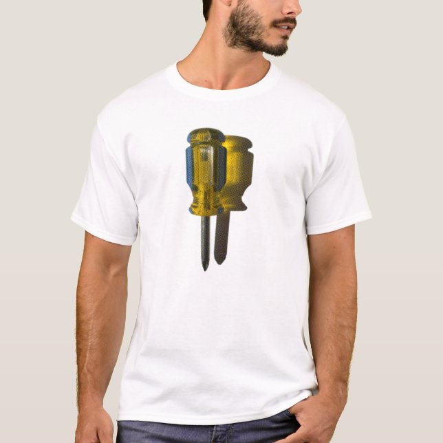 T-shirt Tournevis bleu jaune (Devant)
