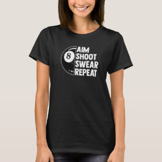 T-shirt Tournoi de billard 8 Ball Pool But Tir Chandail R