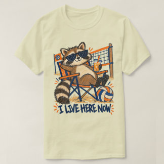 T-shirt Tournoi de volley-ball de mème de Raton laveur je