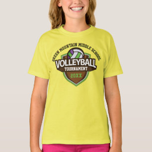 T-shirt Tournoi de volleyball personnalisé Nom de l'année 