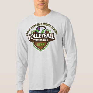 T-shirt Tournoi de volleyball personnalisé Nom de l'année 