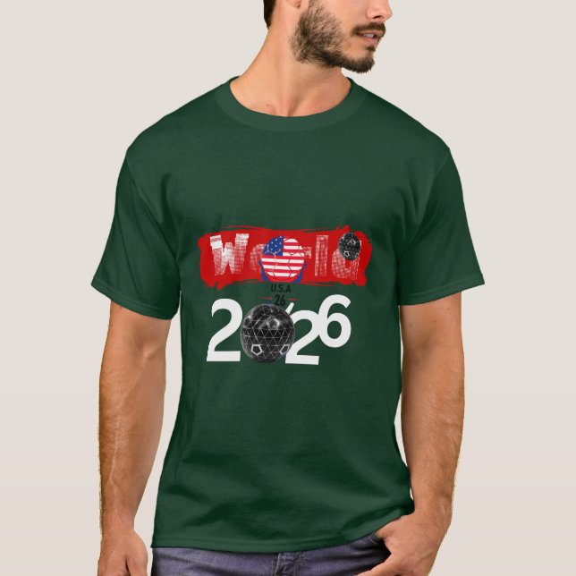 T-shirt "Tournoi mondial de football 2026" – Drapeau améri (Devant)