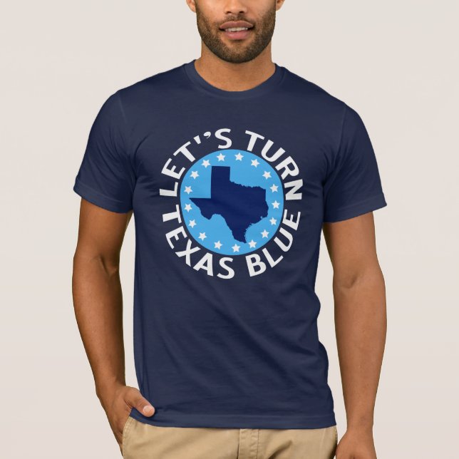 T-shirt Tournons le Texas Blue Vote Democrat Political (Devant)