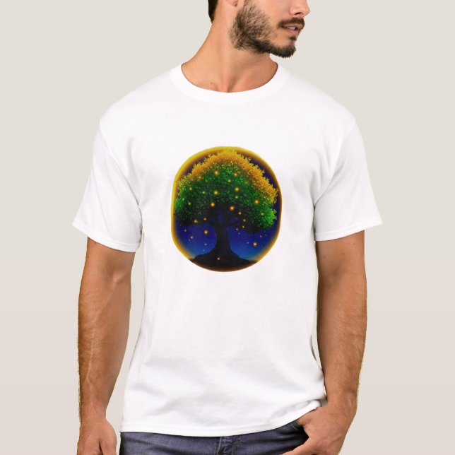 T-shirt Tournure de soleil rétro – Botanique texturée à la (Devant)