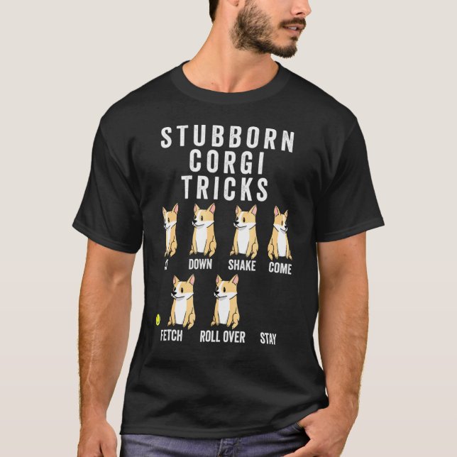 T-shirt Tours de Corgi Têtu  Chien (Devant)