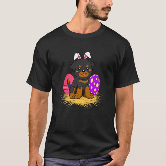 T-shirt Tourterelle Chien de Pâques Bunny de vacances Orei (Devant)