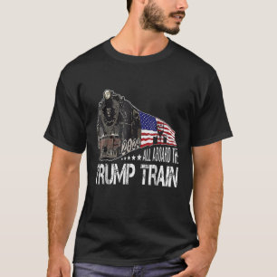 T-shirt Tous à bord du Trump Train American Flag Trump 202