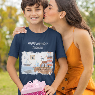 T-shirt Tous à bord Ocean Kids Anniversaire personnalisé
