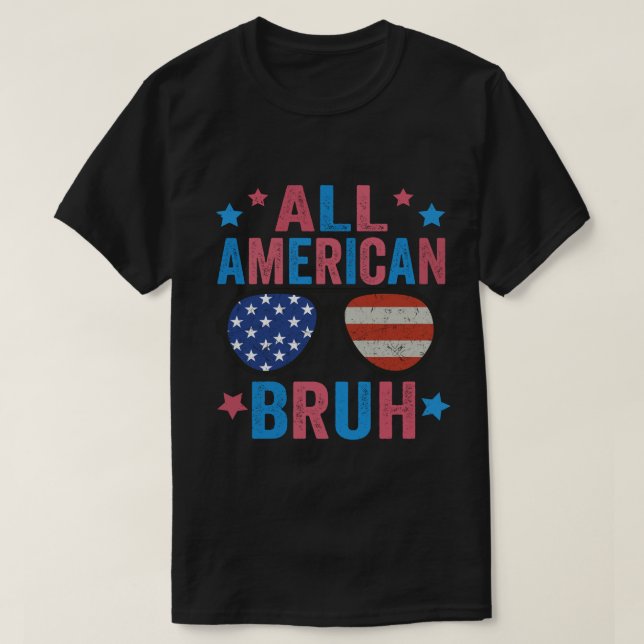 T-shirt Tous Américains Bruh Happy 4 juillet Garçons Patri (Design devant)