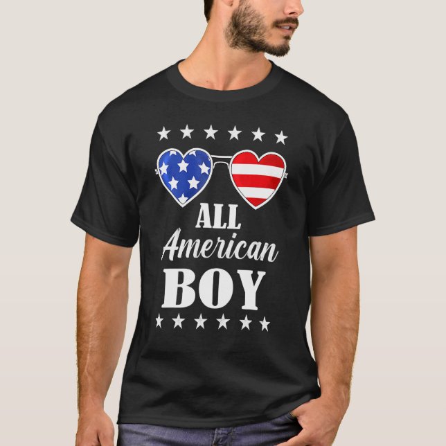 T-shirt Tous American Boys 4 juillet Boys Enfants Lunettes (Devant)