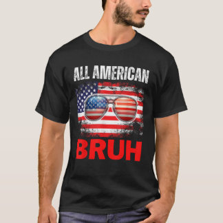 T-shirt Tous American Bruh Quart Juillet Boys drôle Amériq