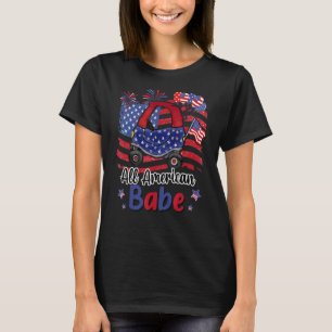T-shirt Tous American Kid Car Babe Drapeau Américain 4 Jui