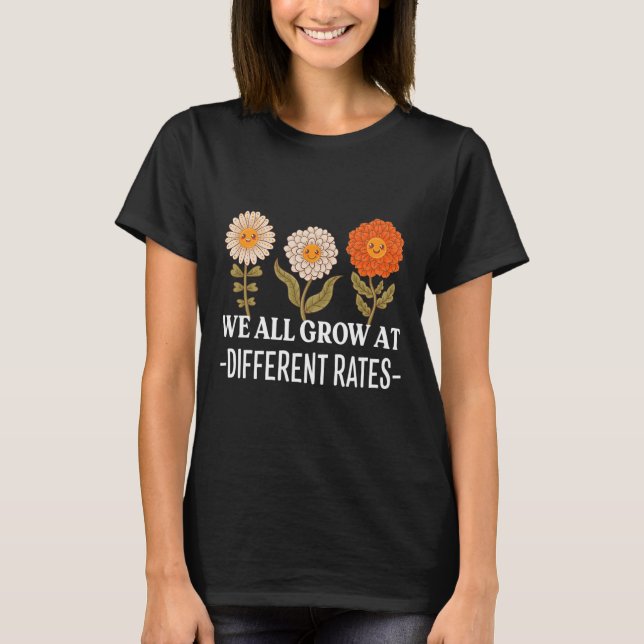 T-shirt Tous Augmentent À Des Taux Différents Retour À L'E (Devant)