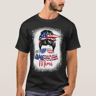 T-shirt Tous les américains Mimi USA Grandma Drapeau Messy