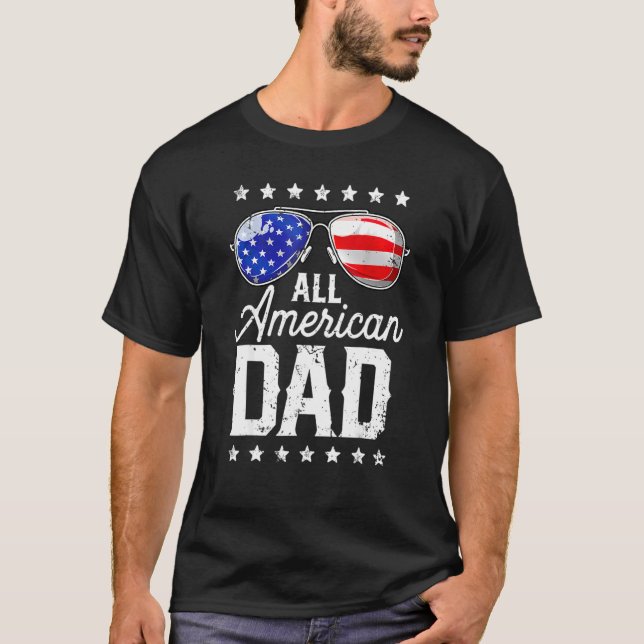 T-shirt Tous les Américains Papa 4 juillet Fête des pères  (Devant)