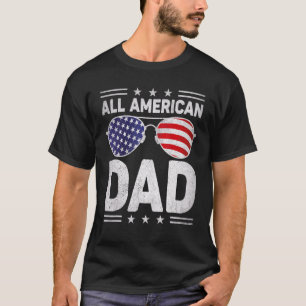 T-shirt Tous les américains papa 4 juillet lunettes de sol