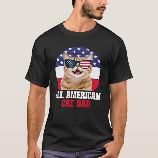 T-shirt Tous les américains papa chat (Devant)