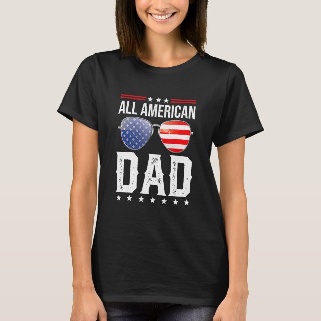T-shirt Tous les Américains Papa Correspondant Famille Qua (Devant)