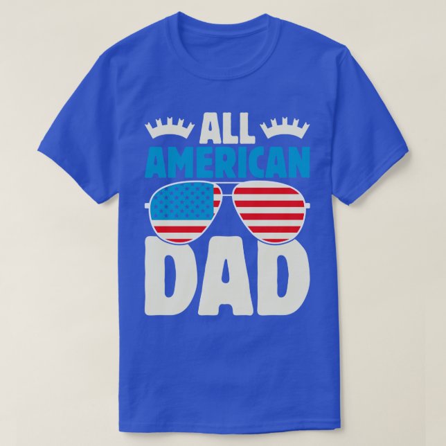 T-shirt Tous les américains papa US lunettes de soleil dra (Design devant)