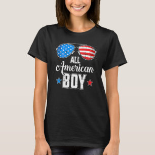 T-shirt Tous les American Boy Us Drapeau Lunettes de solei