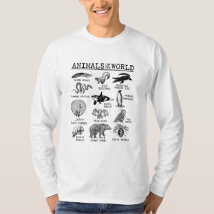 T-shirt Tous les Animaux du Monde Vintage Drôle de Mème d'