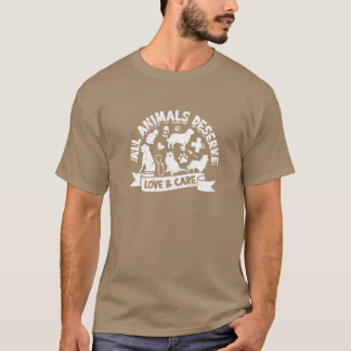 T-shirt Tous les animaux méritent amour et soin Vétérinair