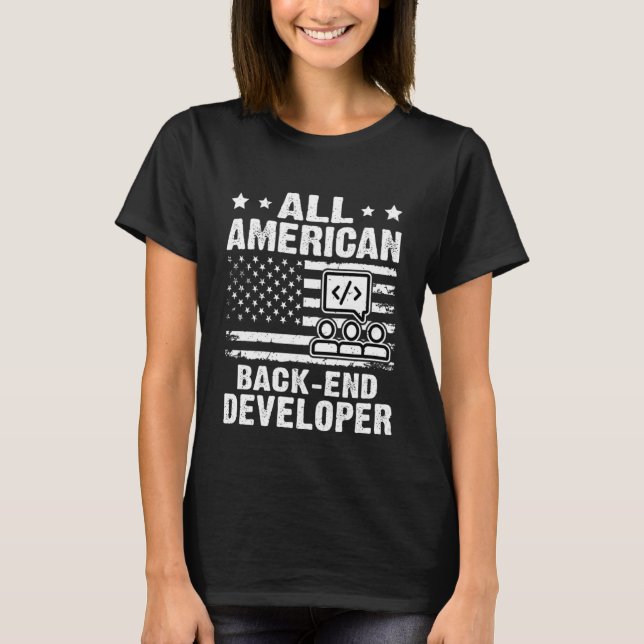 T-shirt Tous les développeurs back-end américains (Devant)
