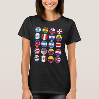 T-shirt Tous les drapeaux latino-américains Pays Hérita hi