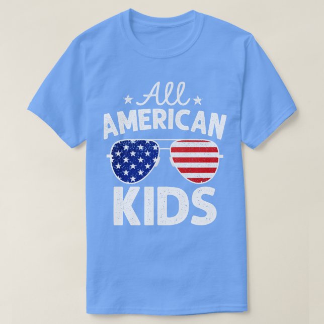 T-shirt Tous les enfants américains Lunettes de soleil 4 j (Design devant)