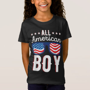 T-Shirt Tous Les Enfants Garçon Américain Quatrième De Jui