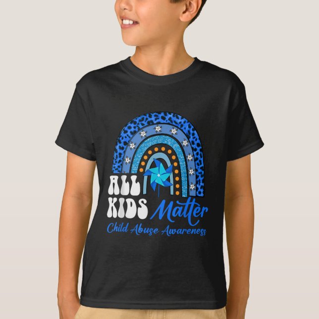 T-shirt Tous les enfants - Pinwheel Blue Rainbow Child Abu (Devant)