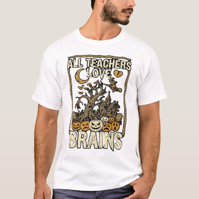 T-shirt Tous les enseignants aiment la maison hantée Hallo (Devant)