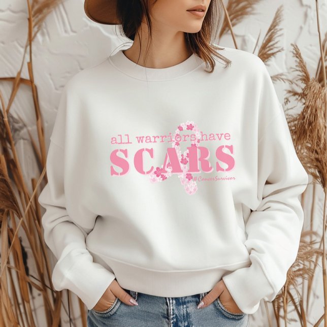 T-shirt Tous les guerriers ont des cicatrices Cancer du se (All Warriors Have Scars #CancerSurvivor #CancerWarrior Breast Cancer Awareness October We Wear Pink)