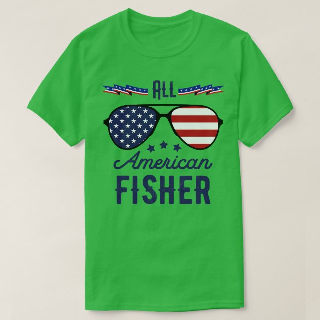 T-shirt Tous les Lunettes de soleil American Fisher 4 juil (Design devant)
