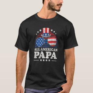 T-shirt Tous les Papa américains 4 juillet lunettes de sol