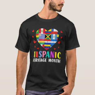 T-shirt Tous les pays Drapeaux Coeur Mois du patrimoine hi