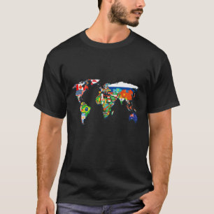T-shirt Tous Les Pays Drapeaux Du Monde Drapeaux Internati