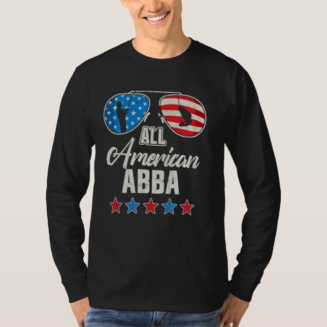 T-shirt Tous les pêcheurs américains Abba 4 juillet US Dra (Devant)