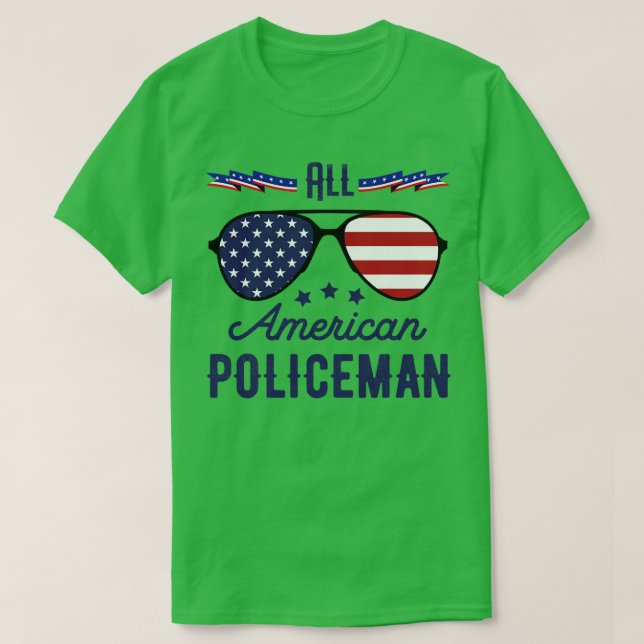 T-shirt Tous les policiers américains 4 juillet lunettes d (Design devant)