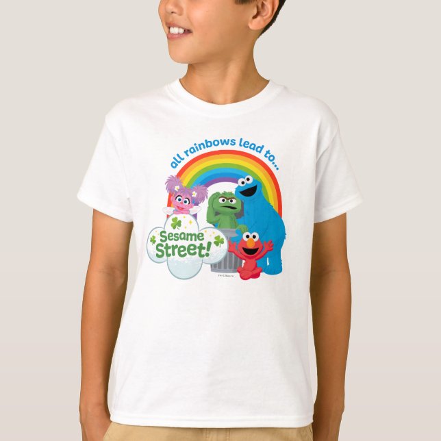 T-shirt Tous les Rainbows mènent à Sesame Street (Devant)