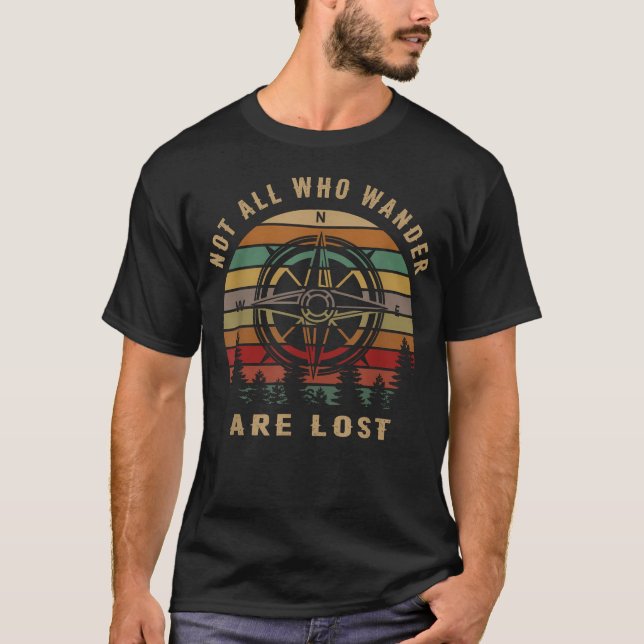 T-shirt Tous les randonneurs perdus ne sont pas perdus Fun (Devant)